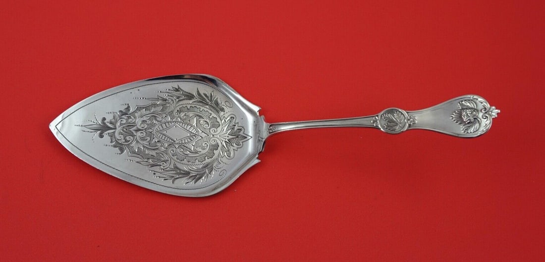 Durgin Strawberry Coin Silver Pie Server 9 1/4" A Sandborn Co (1 of 2)