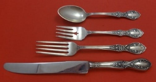 Manchester American Beauty Sterling Silver 4-Piece Dinner Place Setting: Manchester American Beauty Sterling Silver 4-Piece Dinner Place Setting Enhance your dining experience with this elegant American Beauty dinner size place setting by Manchester. Crafted from high-qual