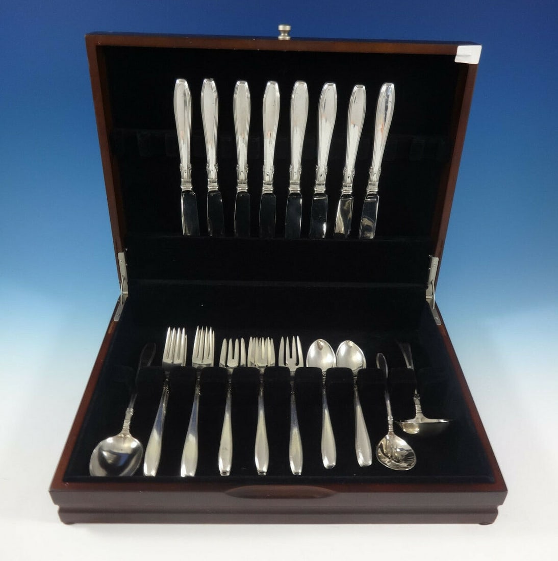 Gorham Nocturne Sterling Silver Flatware Set for 8 - 35 Pieces with Bonus Chest (1 of 7)