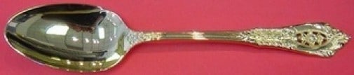 Wallace Rose Point Vermeil Sterling Silver Serving Spoon 8 3/8 inches (1 of 2)