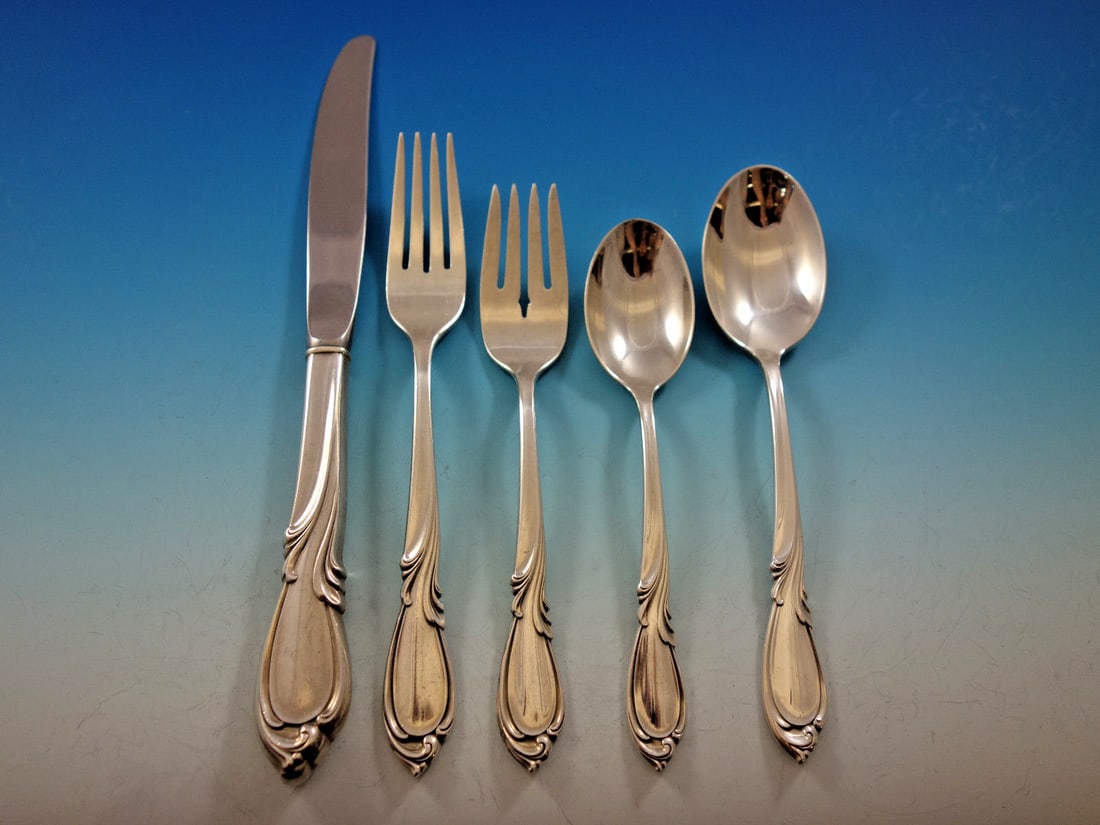 International Silver Rhapsody Sterling Silver Flatware Set for 8 40 Pieces with Storage Chest (1 of 5)
