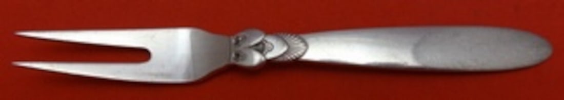 Georg Jensen Cactus Sterling Silver 2-Tine Lemon Fork GI/GJ Mark 4.5 inches: Georg Jensen Cactus Sterling Silver 2-Tine Lemon Fork GI/GJ Mark 4.5 inches Introducing the Cactus pattern serving fork by Georg Jensen, crafted from high-quality sterling silver. This elegant lemon f