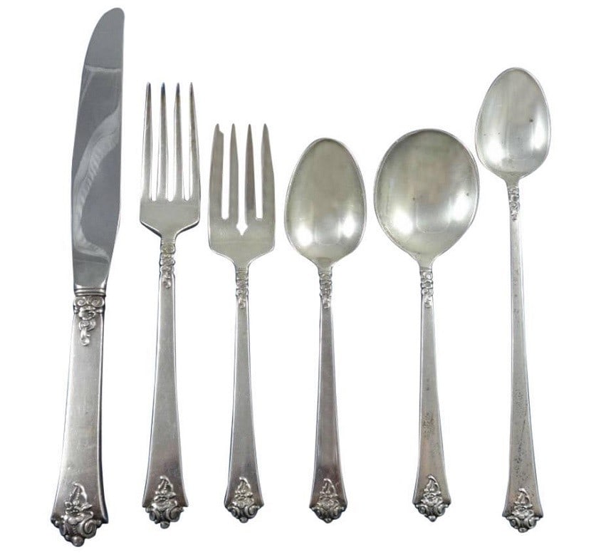 Royal Crest Castle Rose Sterling Silver Flatware Set 54 Pieces for 8 with Storage Chest (1 of 7)