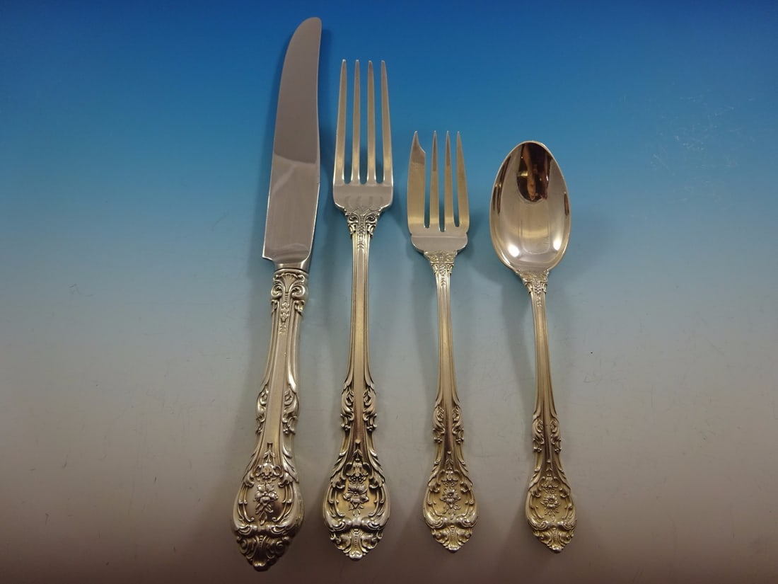 Gorham King Edward Sterling Silver Flatware Set 42 Pcs with Bonus Chest (1 of 10)