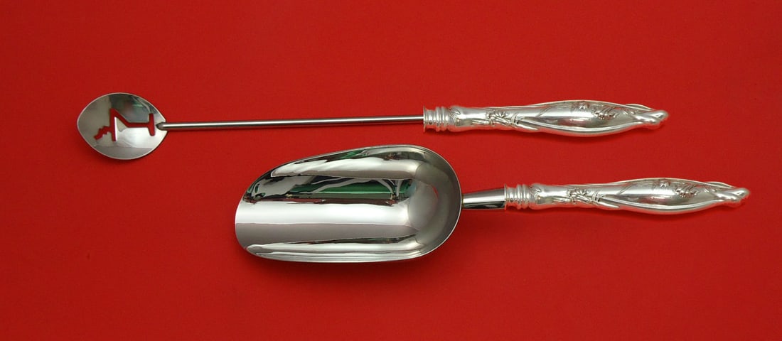 International Sterling Mille Fleurs 2pc Bar Set Sterling Silver Custom Made (1 of 1)