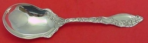 International Sterling Silver Mille Fleurs Preserve Spoon 7 5/8 inch (1 of 2)