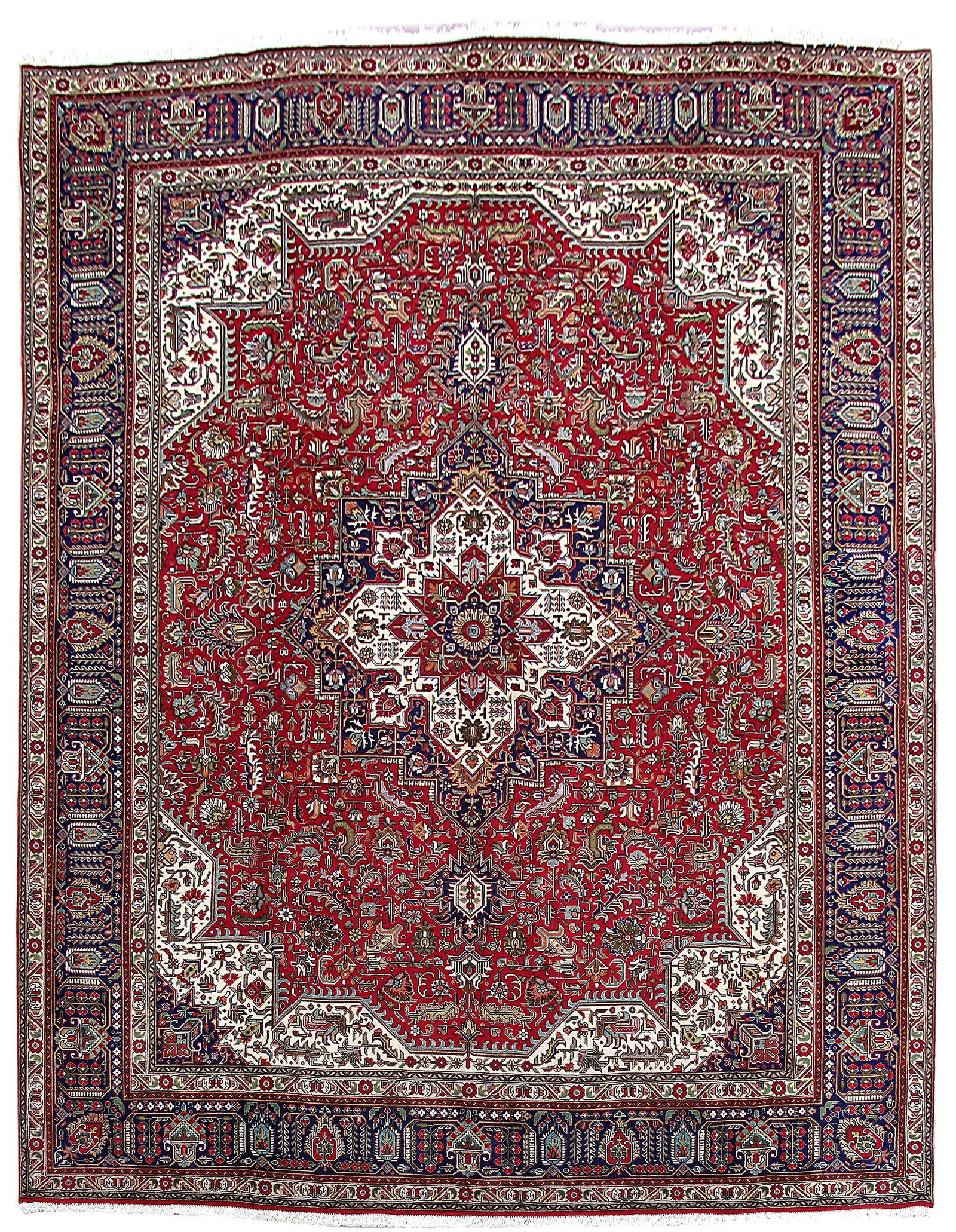 Handcrafted 10' x 13' Red Persian Tabriz Rug Artisanal Excellence (1 of 4)