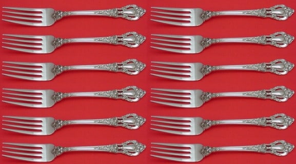 Lunt Eloquence Sterling Silver Forks Set of 12 7 3/8 Inches: Lunt Eloquence Sterling Silver Forks Set of 12 7 3/8 Inches This exquisite set of 12 forks from the Eloquence pattern by Lunt is crafted from high-quality sterling silver. Each fork measures 7 3/8 inc