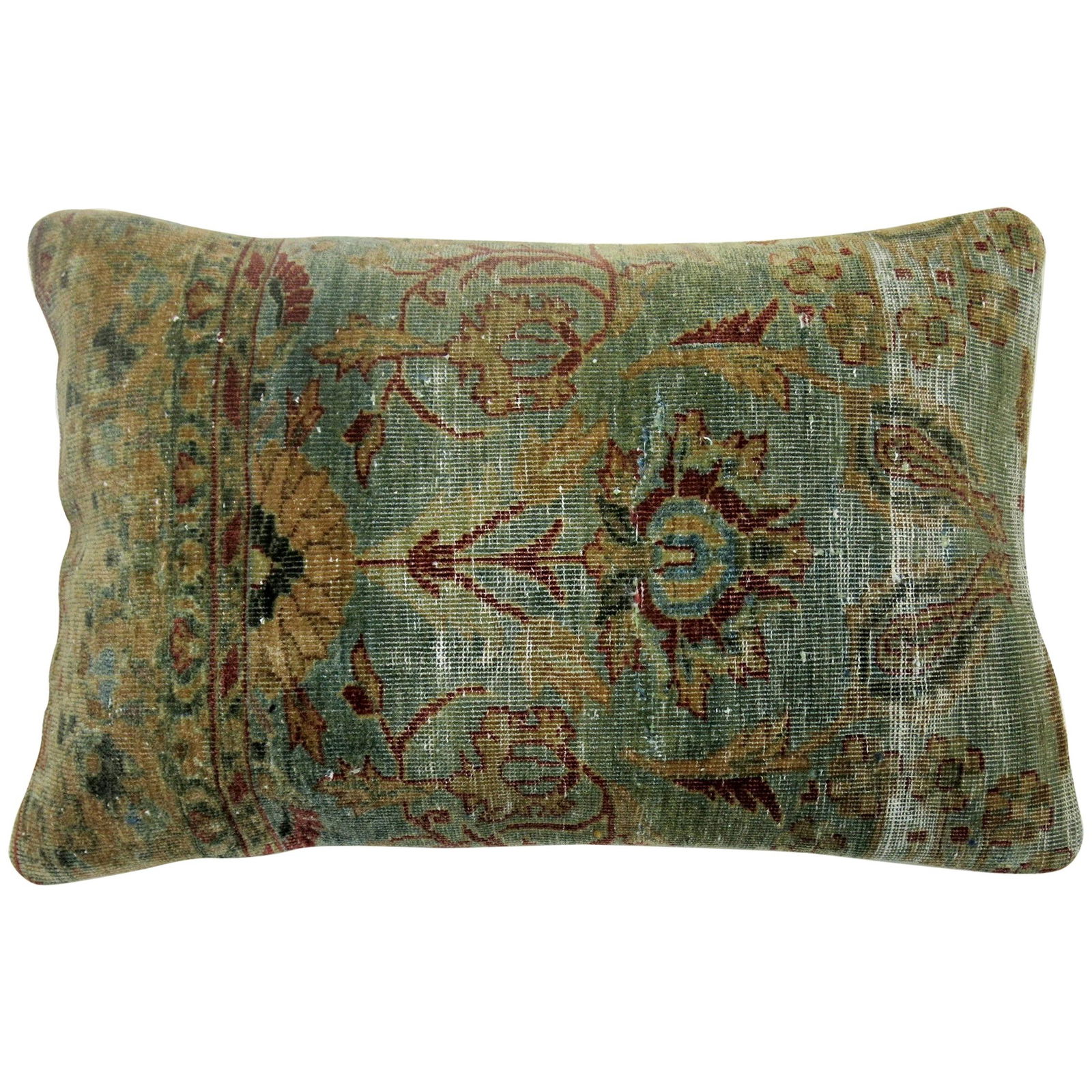 Indian Agra Rug Pillow 16x24 Cotton Wool Zipper Closure (1 of 4)