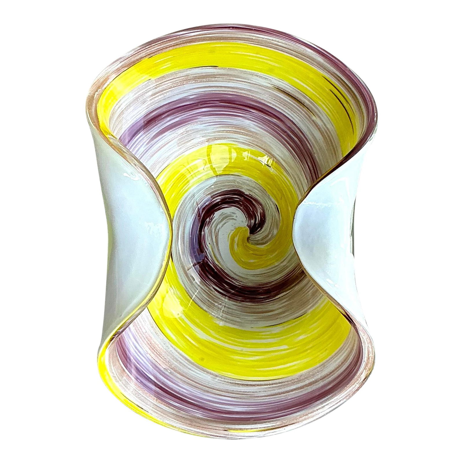 Vintage Murano Inspired Italian Art Glass Bowl Yellow (1 of 8)