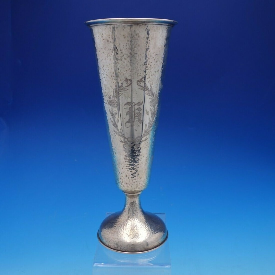 WM Wise & Son Arts and Crafts Sterling Silver Vase 11.75" Hand Hammered (1 of 6)