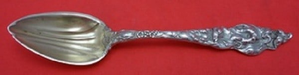 Reed & Barton Les Six Fleurs Sterling Silver Grapefruit Spoon 5 7/8" Gold Wash Bowl (1 of 1)