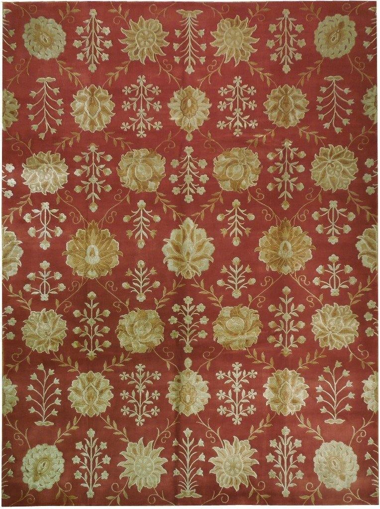 8'10 x 11'11 Rust Yak Wool and Silk Handmade Tabriz Rug China (1 of 6)