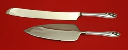 Gorham Lily of the Valley Sterling Silver 2pc Wedding Cake Set (1 of 1)