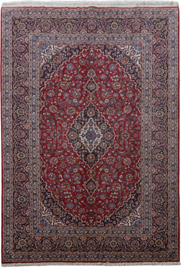 Handcrafted Persian Kashan Rug 8'3 x 12'2 Silk-like Pile: Handcrafted Persian Kashan Rug 8'3 x 12'2 Silk-like Pile Free continental US Shipping Discover the exquisite craftsmanship of this Persian Signed Kashan Rug, measuring 8' 3" x 12' 2". Handcrafted by s