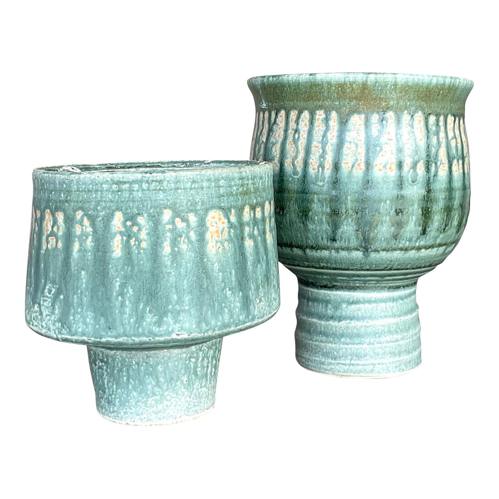 Vintage Boho Drip Glaze Pots Set of 2 Ceramic Green: Vintage Boho Drip Glaze Pots Set of 2 Ceramic Green Enhance your home decor or garden with this charming set of two vintage Boho drip glaze pots. Each pot features a unique, handcrafted design, perfec
