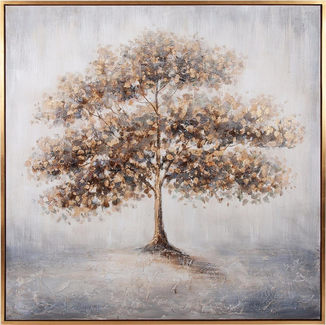 Howard Elliott Golden Oak Wall Art Hand-Finished Square 51.75": Howard Elliott Golden Oak Wall Art Hand-Finished Square 51.75" Add a touch of elegance to your home with this stunning Golden Oak Wall Art. Featuring a hand-finished design, this piece is crafted from