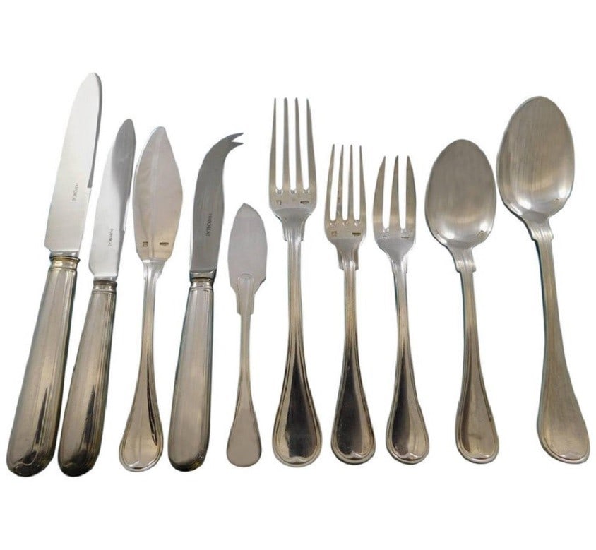 Puiforcat Consulat Silverplate Flatware Set 116 pcs Mid-Century Modern (1 of 8)