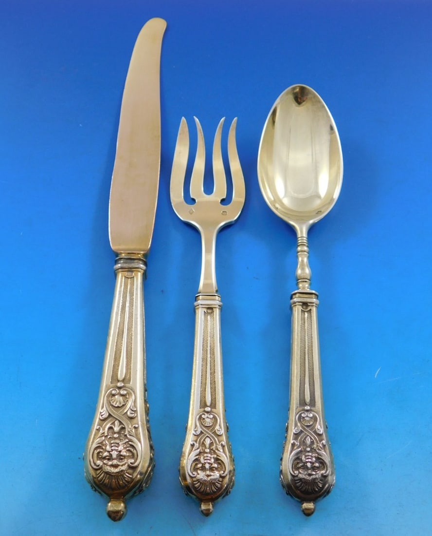 Cardeilhac Figural Silver Vermeil Flatware Set 36 pcs Dessert Service (1 of 6)