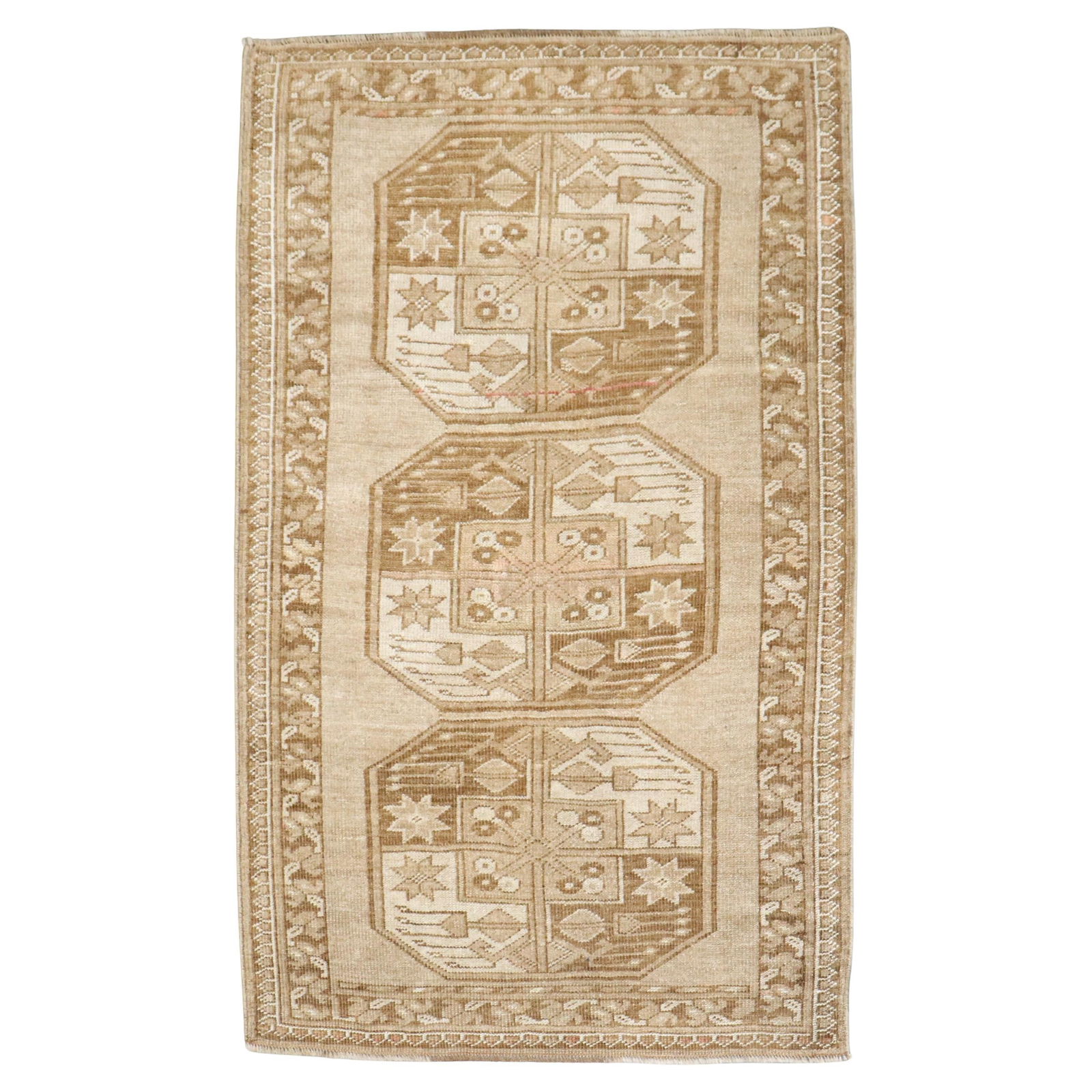 Antique Ersari Tribal Throw Rug 28x44 Hand-Knotted Wool Afghanistan (1 of 7)