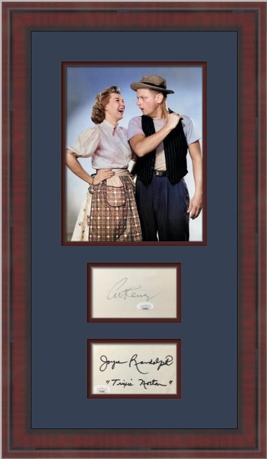 Art Carney Joyce Randolph Signed Cut Signatures Custom Framed JSA COA (1 of 6)