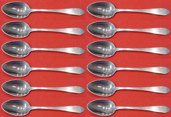 Tiffany & Co Faneuil Sterling Silver Demitasse Spoon Set of 12 (1 of 5)