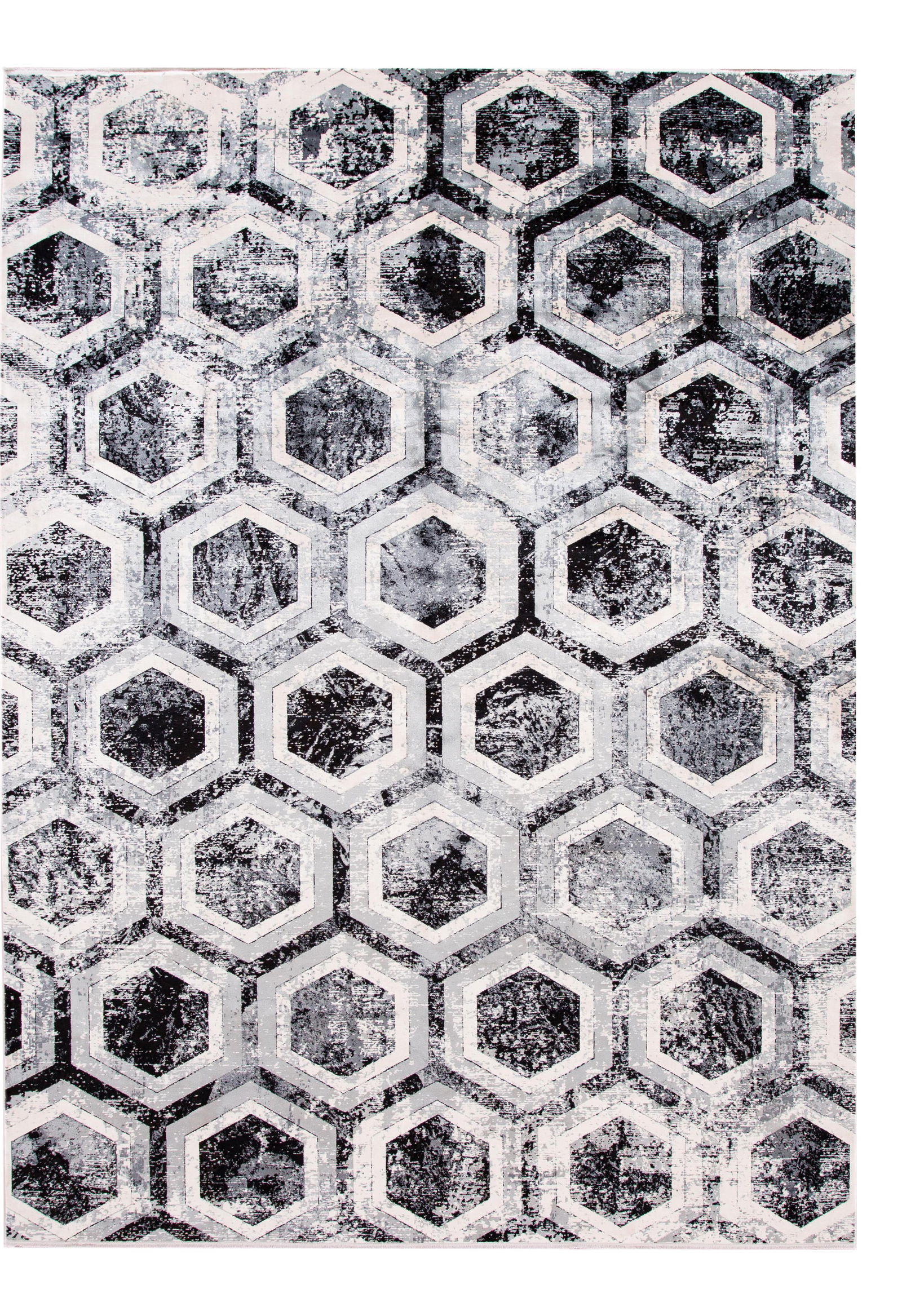 Contemporary Gray Wool and Silk Abstract Rug 9'8 x 13'4 (1 of 10)