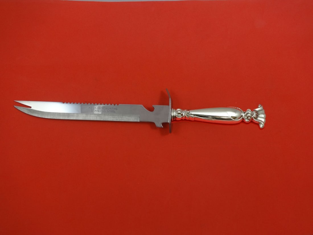 Wallace Romance of the Sea Sterling Silver Ham Slice Knife 11 1/2" Custom: Wallace Romance of the Sea Sterling Silver Ham Slice Knife 11 1/2" Custom Introducing the Romance of the Sea ham slice by Wallace, a stunning piece crafted in sterling silver. This custom-made knife f