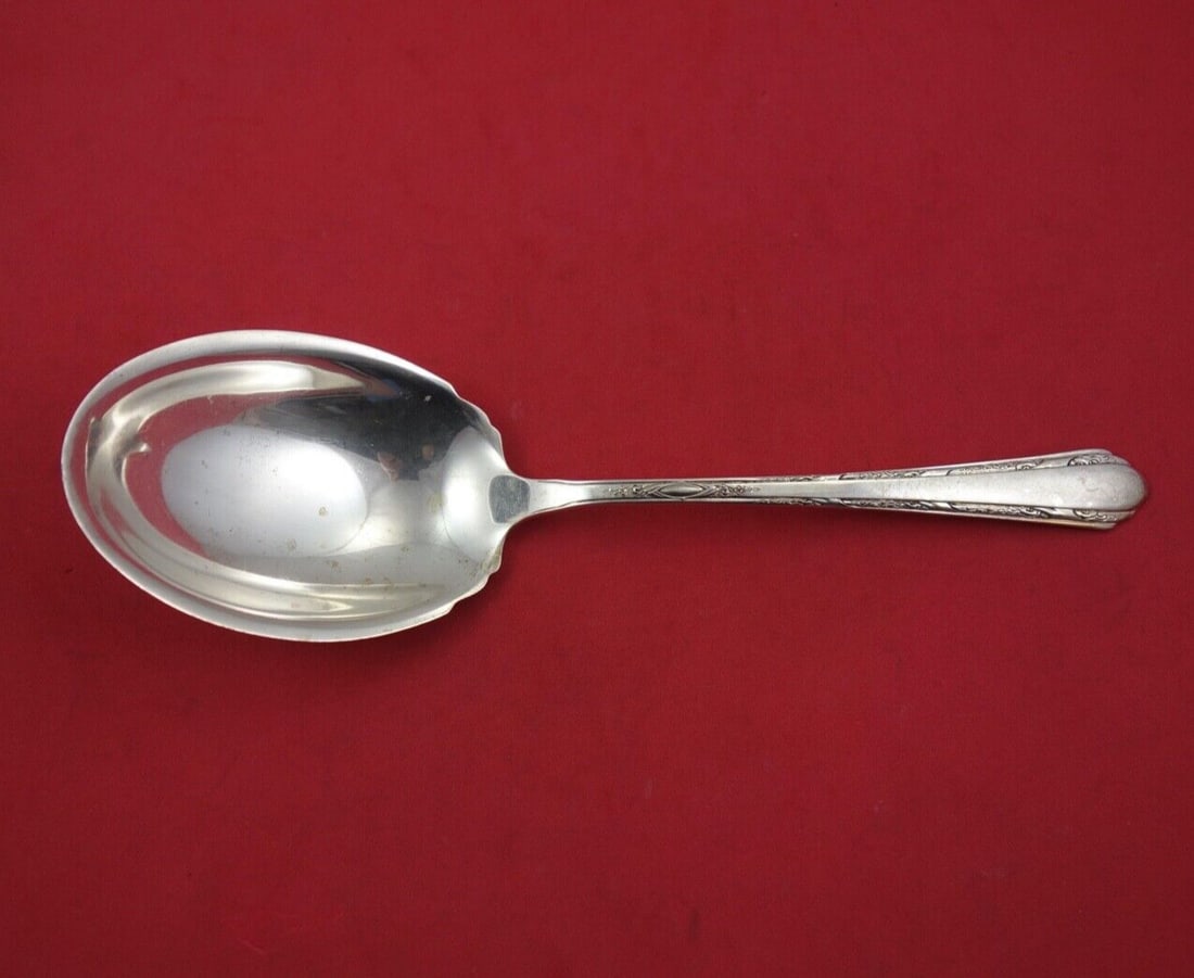 Towle Sterling Silver Chased Diana Serving Spoon 9 1/4" (1 of 2)