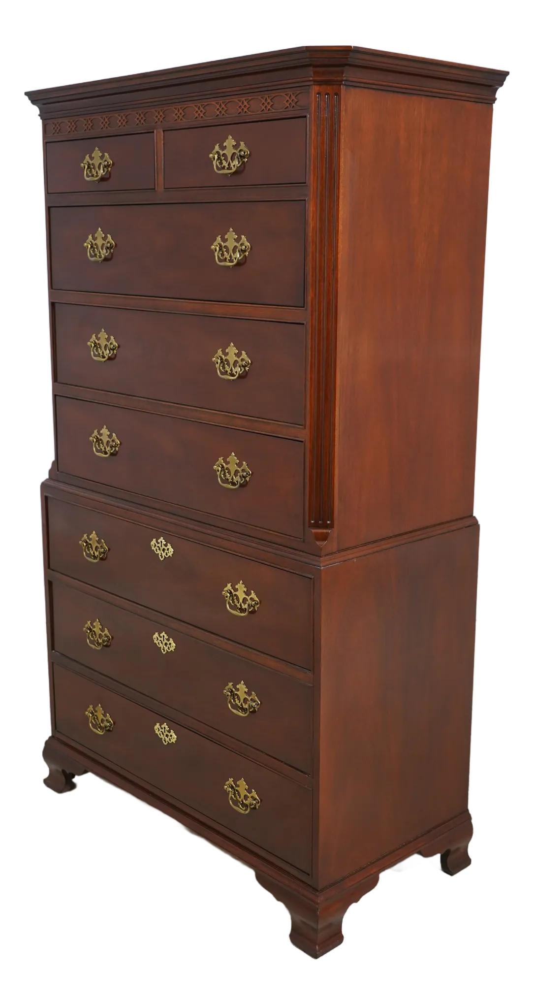 Baker Chippendale Mahogany Tall Chest of Drawers 30 Years Old (1 of 10)