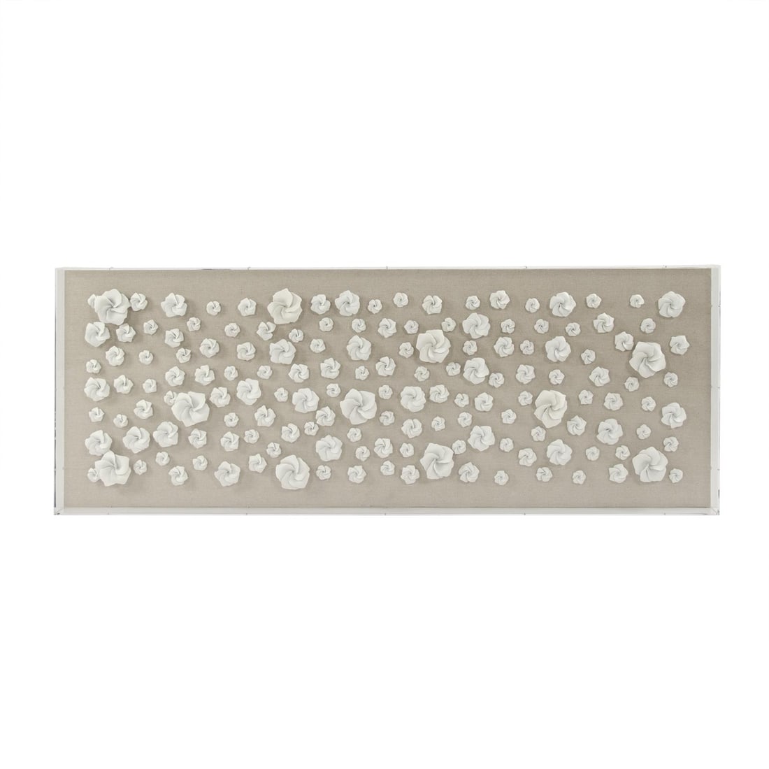 Zentique Victorian Style Ivory Ceramic Floral Wall Art 23.75 x 62 (1 of 3)