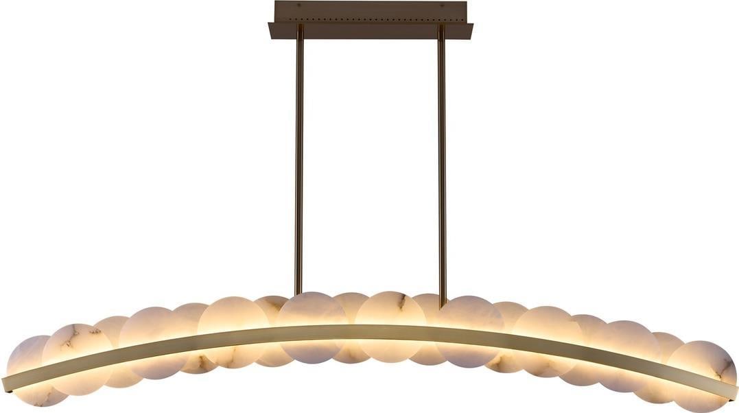 Kalco Meridian 60 LED Island Light Winter Brass Dimmable: Kalco Meridian 60 LED Island Light Winter Brass Dimmable Illuminate your space with the Elegant Meridian 60 LED Light Fixture, a stunning addition to any indoor setting. This stylish fixture features