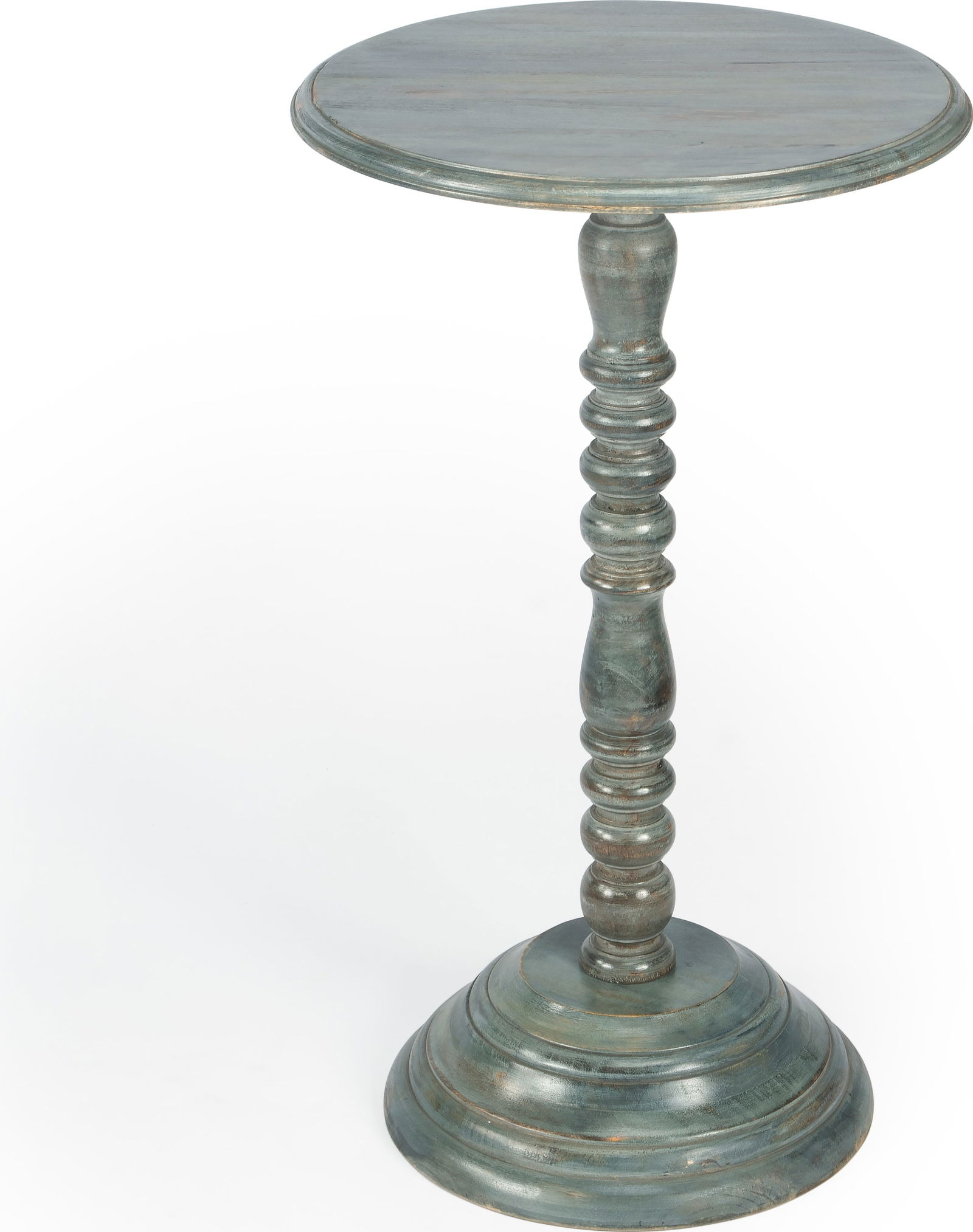 Butler Dani Coastal Pedestal Side Table Round Beveled Top (1 of 9)