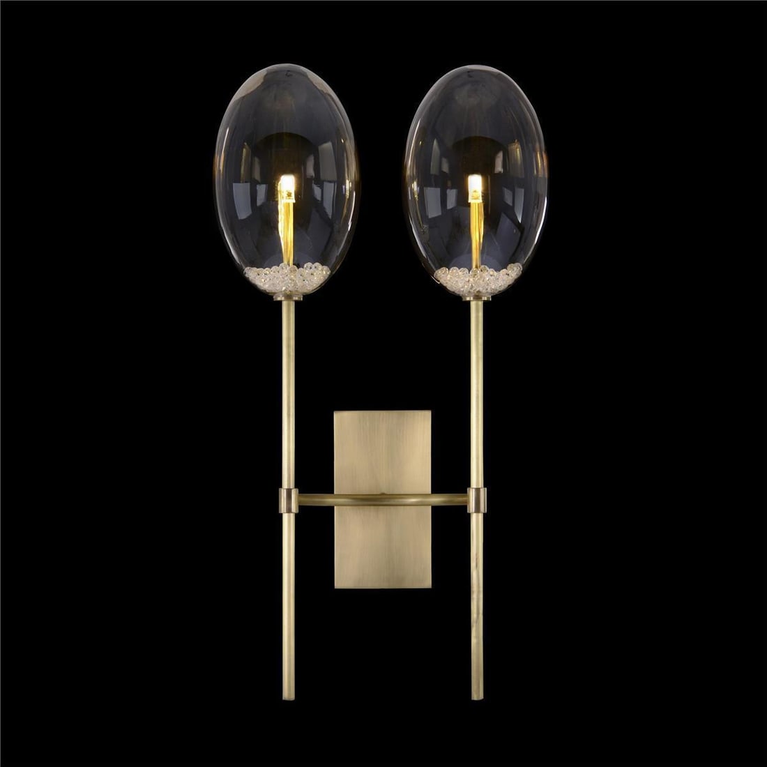 John-Richard Echo Wall Sconce Brass Finish 2-Light Hand-Blown Glass: John-Richard Echo Wall Sconce Brass Finish 2-Light Hand-Blown Glass Illuminate your space with the Echo Glass Globe Wall Sconce, featuring a stunning brass finish that elegantly combines modern and vi