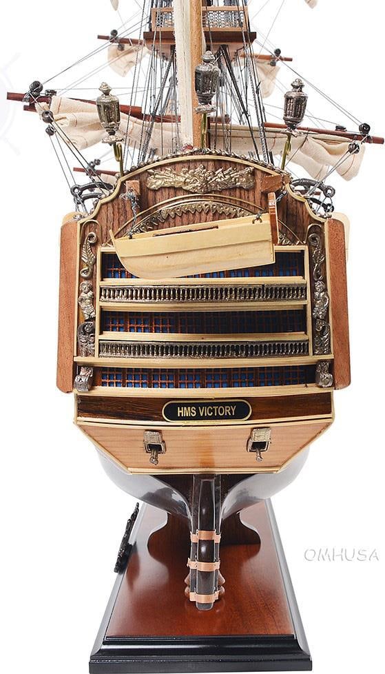 HMS Victory Nautical Model Display Case in Dark Mahogany: HMS Victory Nautical Model Display Case in Dark Mahogany Showcase your passion for naval history with this exquisite HMS Victory Model Display Case. This handcrafted display case is designed to elegan