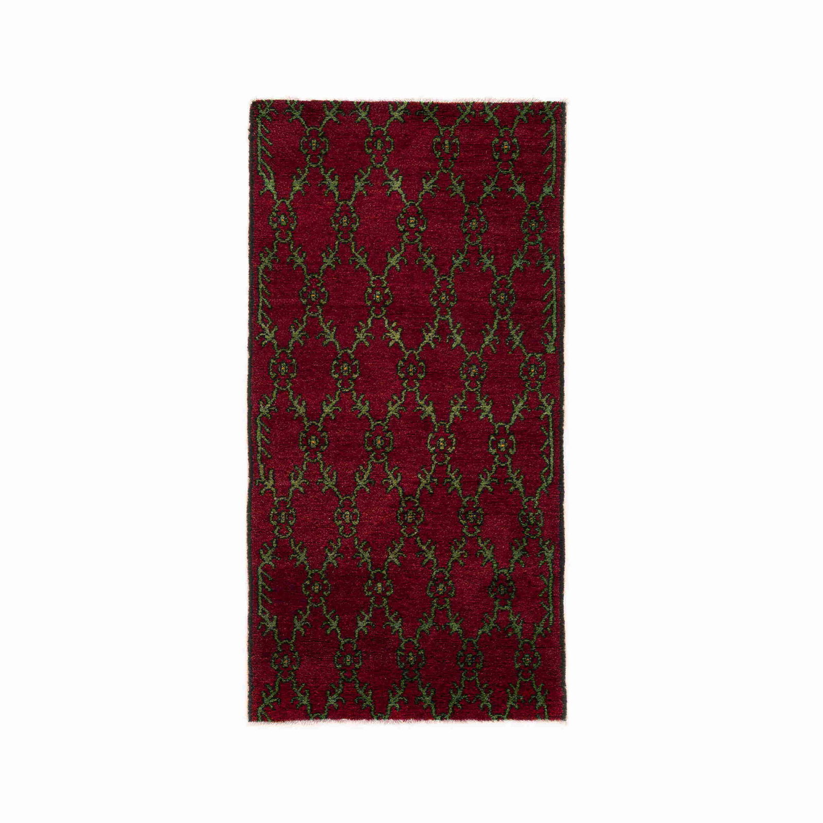 Authentic Handmade Anadol Wool On Wool Carpet 40.6x82.3: Authentic Handmade Anadol Wool On Wool Carpet 40.6x82.3 This authentic handmade Anadol carpet features a luxurious wool on wool construction, ensuring durability and comfort. It showcases exquisite cr