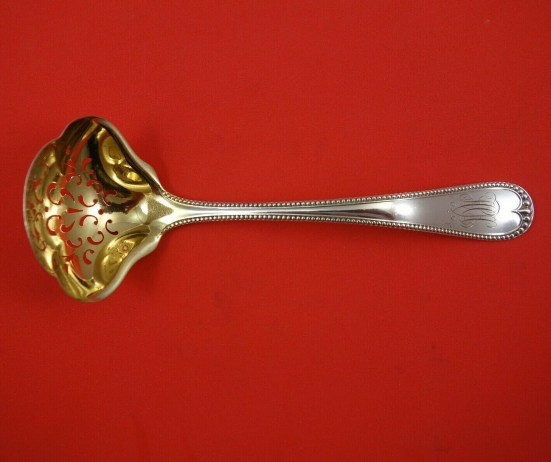 Gorham Newcastle Sterling Silver Sugar Sifter Ladle Gold Wash 6.25" (1 of 3)