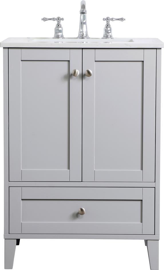 Elegant Lighting Transitional Grey Bathroom Vanity 34H 24W 19D: Elegant Lighting Transitional Grey Bathroom Vanity 34H 24W 19D This stylish compact grey bathroom vanity combines modern elegance with functionality, making it a perfect addition to any bathroom. Feat