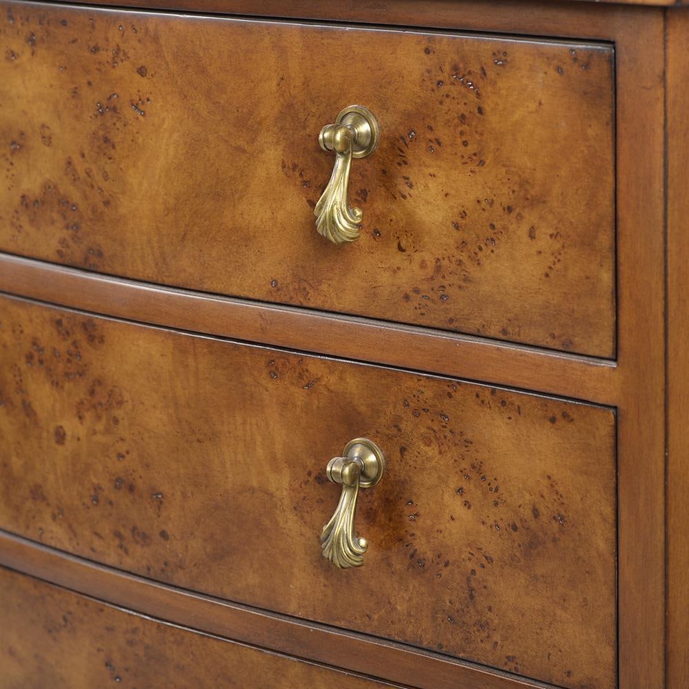 Oliver Home Beau Burlwood Chest with Curved Drawers: Oliver Home Beau Burlwood Chest with Curved Drawers Discover the elegance of this handcrafted burlwood chest, designed with rounded, self-closing drawers. This exquisite piece features a vintage-inspi