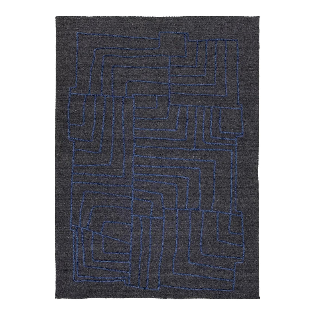 Contemporary Gray Wool Rug 10'1" x 13'11" Abstract Design: Contemporary Gray Wool Rug 10'1" x 13'11" Abstract Design Elevate your living space with this stunning contemporary hand-loomed wool rug. Featuring a sophisticated gray background, it showcases an int