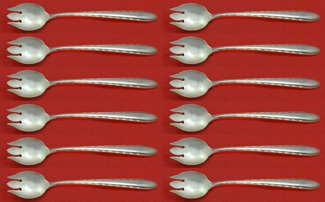 Towle Silver Flutes Sterling Silver Ice Cream Forks Set of 12: Towle Silver Flutes Sterling Silver Ice Cream Forks Set of 12 Enhance your dessert experience with this exquisite set of 12 Sterling Silver Ice Cream Forks from the renowned Silver Flutes pattern by T
