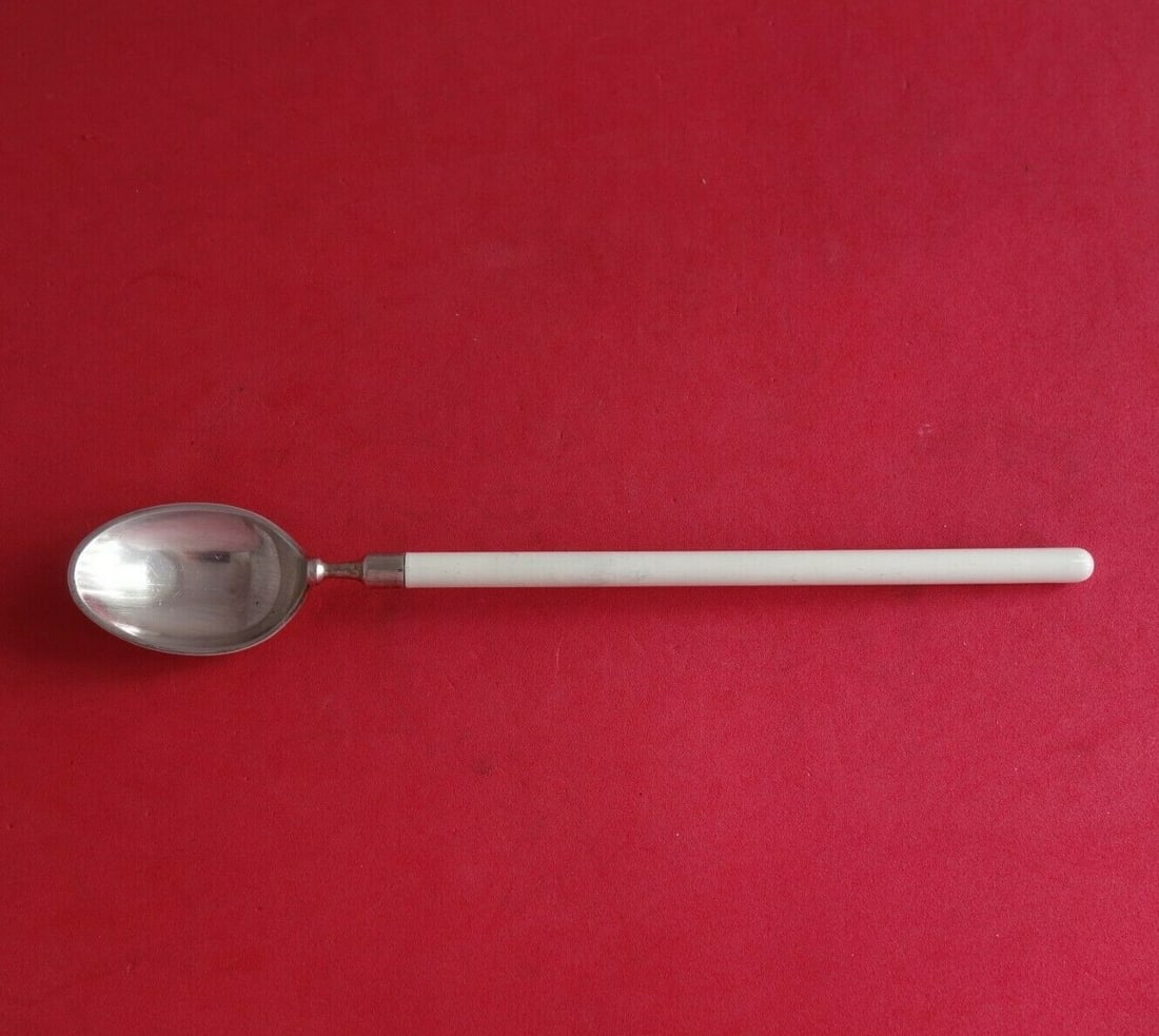 Hans Hansen Amalie Off-White Sterling Silver Iced Tea Spoon 7.5": Hans Hansen Amalie Off-White Sterling Silver Iced Tea Spoon 7.5" This exquisite iced tea spoon is part of the Amalie Off-White pattern by renowned maker Hans Hansen. Crafted from high-quality sterling