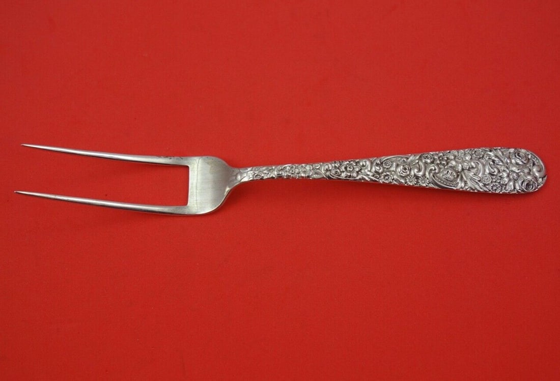 Kirk Jacobi & Jenkins Repousse Sterling Silver Server 7 3/4 inches: Kirk Jacobi & Jenkins Repousse Sterling Silver Server 7 3/4 inches This exquisite serving piece is a sterling silver English server from the renowned pattern Repousse by Jacobi and Jenkins. Measuring