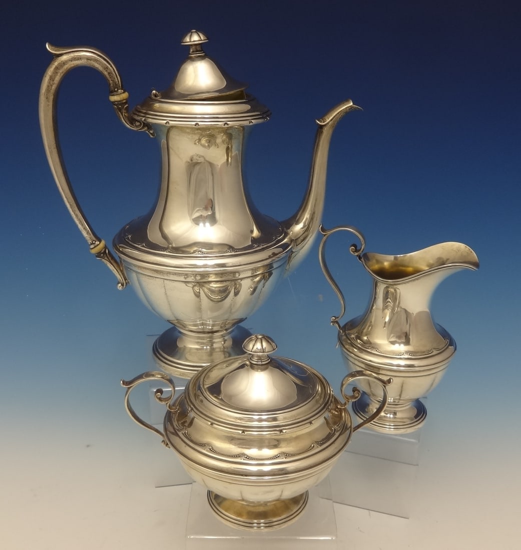 Towle Old Colonial Sterling Silver Tea Set 3pc Coffee Sugar Creamer (1 of 7)