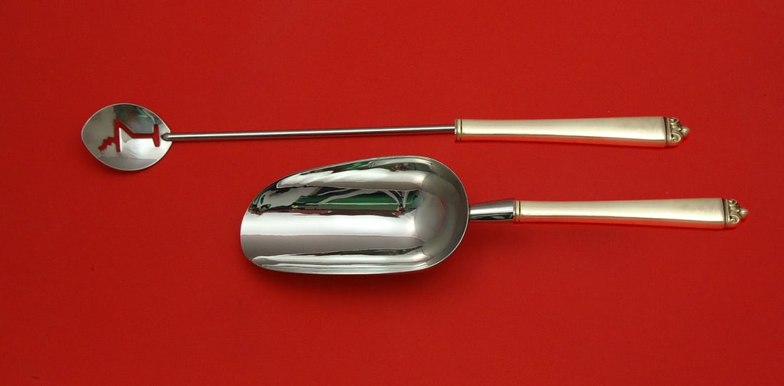 Oneida Reigning Beauty Sterling Silver 2pc Bar Set Custom Made: Oneida Reigning Beauty Sterling Silver 2pc Bar Set Custom Made Elevate your barware collection with this exquisite 2-piece bar set from Oneida's Reigning Beauty collection. Crafted from high-quality s