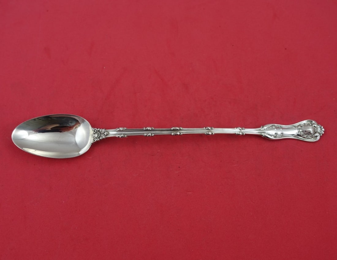 Whiting Imperial Queen Sterling Silver Iced Tea Spoon 8 3/8": Whiting Imperial Queen Sterling Silver Iced Tea Spoon 8 3/8" This exquisite iced tea spoon is crafted from sterling silver and features the elegant Imperial Queen pattern by Whiting. Measuring 8 3/8 i