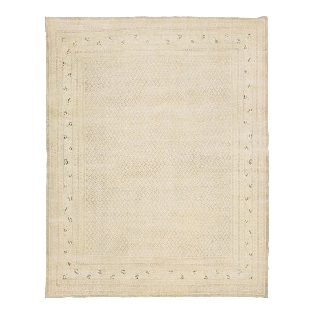 Beige Antique Persian Tabriz Wool Rug 8 x 10 Handcrafted Elegance: Beige Antique Persian Tabriz Wool Rug 8 x 10 Handcrafted Elegance This exquisite Persian Tabriz rug showcases a refined lattice field beautifully framed by a delicate border adorned with stylized flor