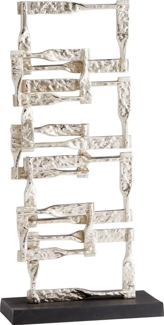 Cyan Akira Abstract Aluminum Sculpture Matte Black Finish 22.5": Cyan Akira Abstract Aluminum Sculpture Matte Black Finish 22.5" Introducing the Modern Akira Aluminum Sculpture, an exquisite piece that embodies abstract artistry with its sleek design. Crafted from