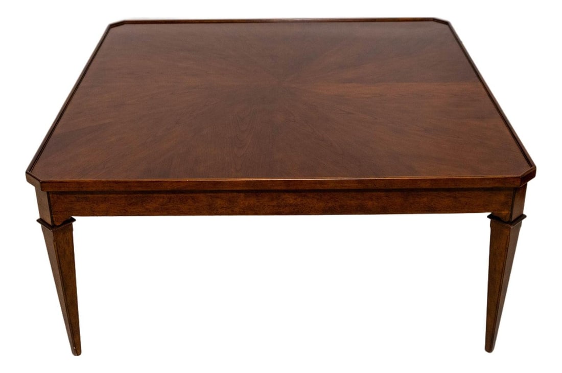 Provence Square Cocktail Table Model 2139-10 with Bordeaux Finish: Provence Square Cocktail Table Model 2139-10 with Bordeaux Finish This is a Woodbridge model 2139-10 Provence square cocktail table featuring a Bordeaux finish and a cherry top with a walnut finish. T