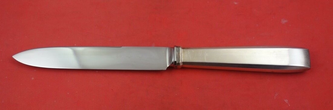 Goconda Sterling Silver Dinner Knife by Wolfers Freres 9 1/4 inches: Goconda Sterling Silver Dinner Knife by Wolfers Freres 9 1/4 inches Experience elegance with this Goconda dinner knife crafted from premium sterling silver by Wolfers Freres. This exquisite piece feat